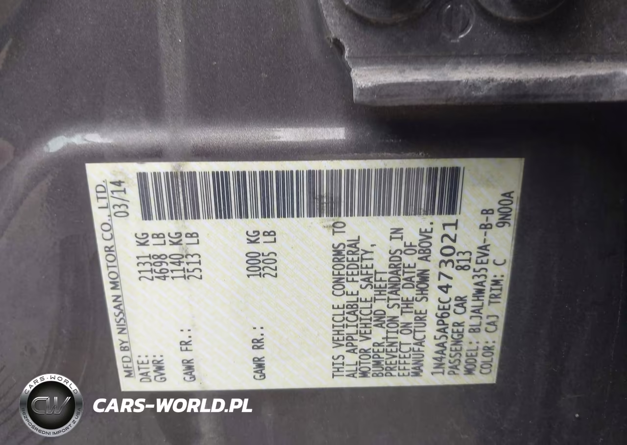 2014 Nissan Maxima 3.5 Sv VIN:1N4AA5AP6EC473021 - 9