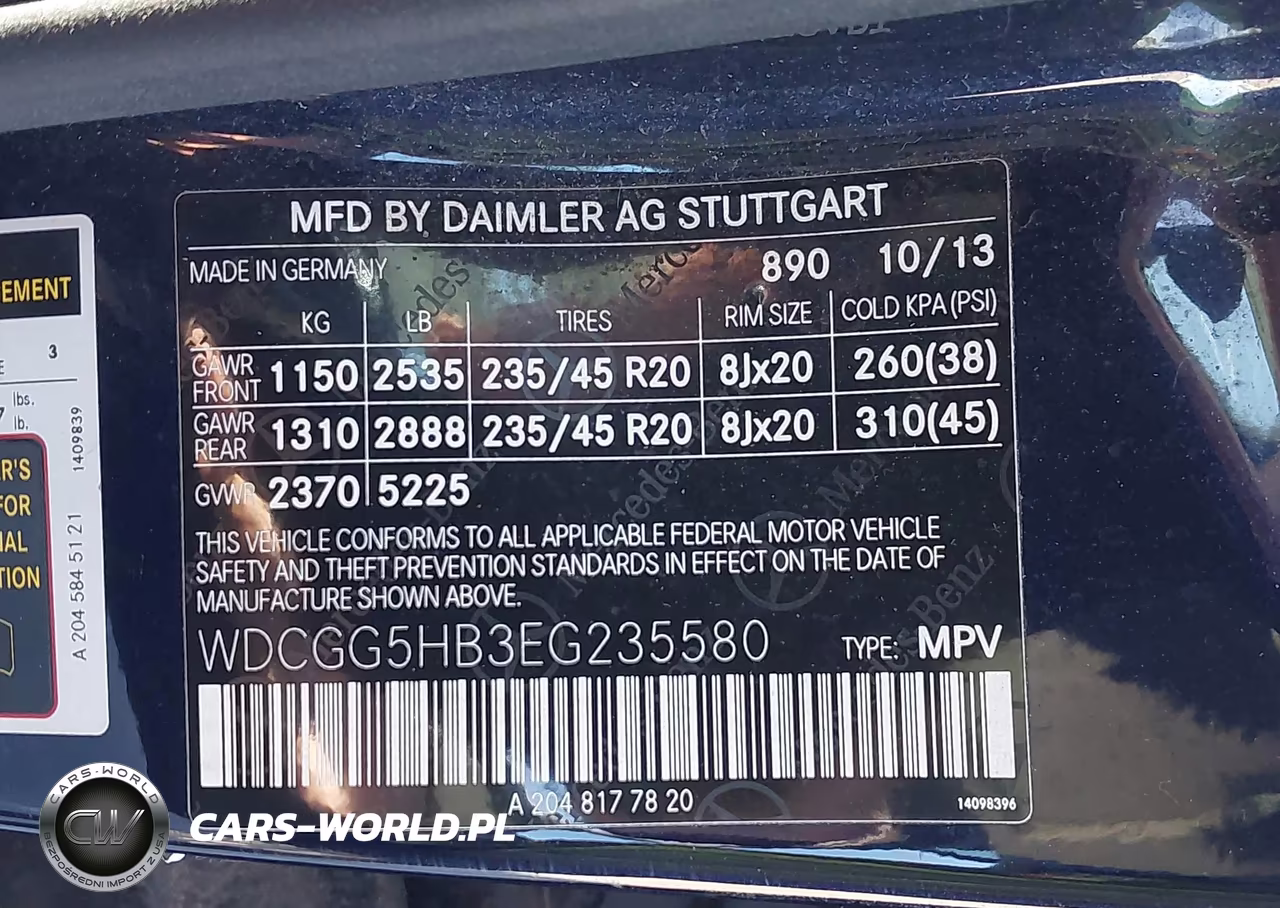 2014 Mercedes-Benz Glk 350 VIN:WDCGG5HB3EG235580 - 9