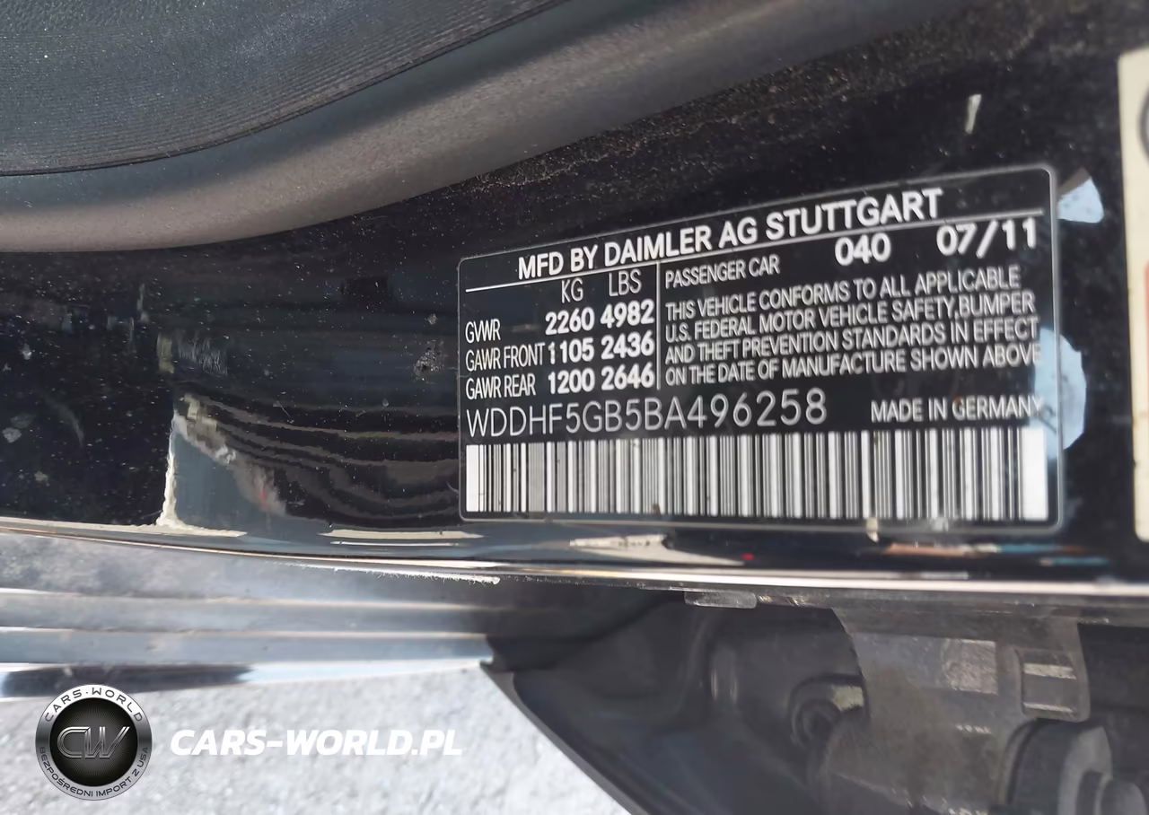2011 Mercedes-Benz E 350 VIN:WDDHF5GB5BA496258 - 9