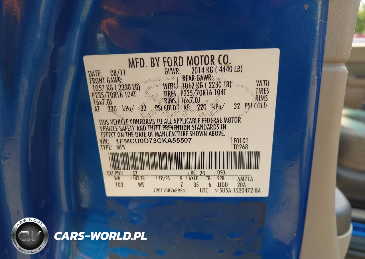 2012 Ford Escape Xlt VIN:1FMCU0D73CKA55507 - 9
