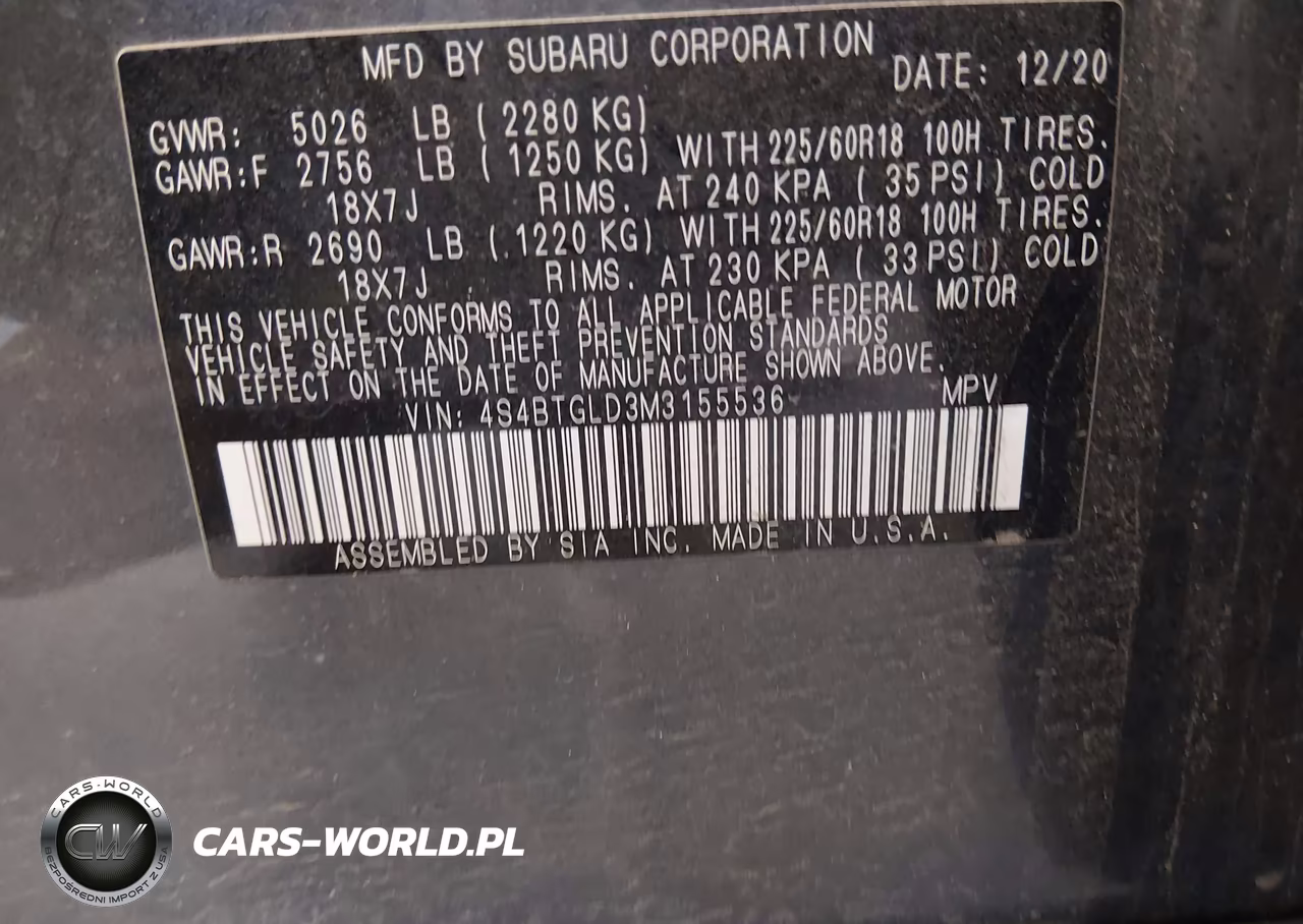 2021 Subaru Outback Onyx Edition Xt VIN:4S4BTGLD3M3155536 - 9