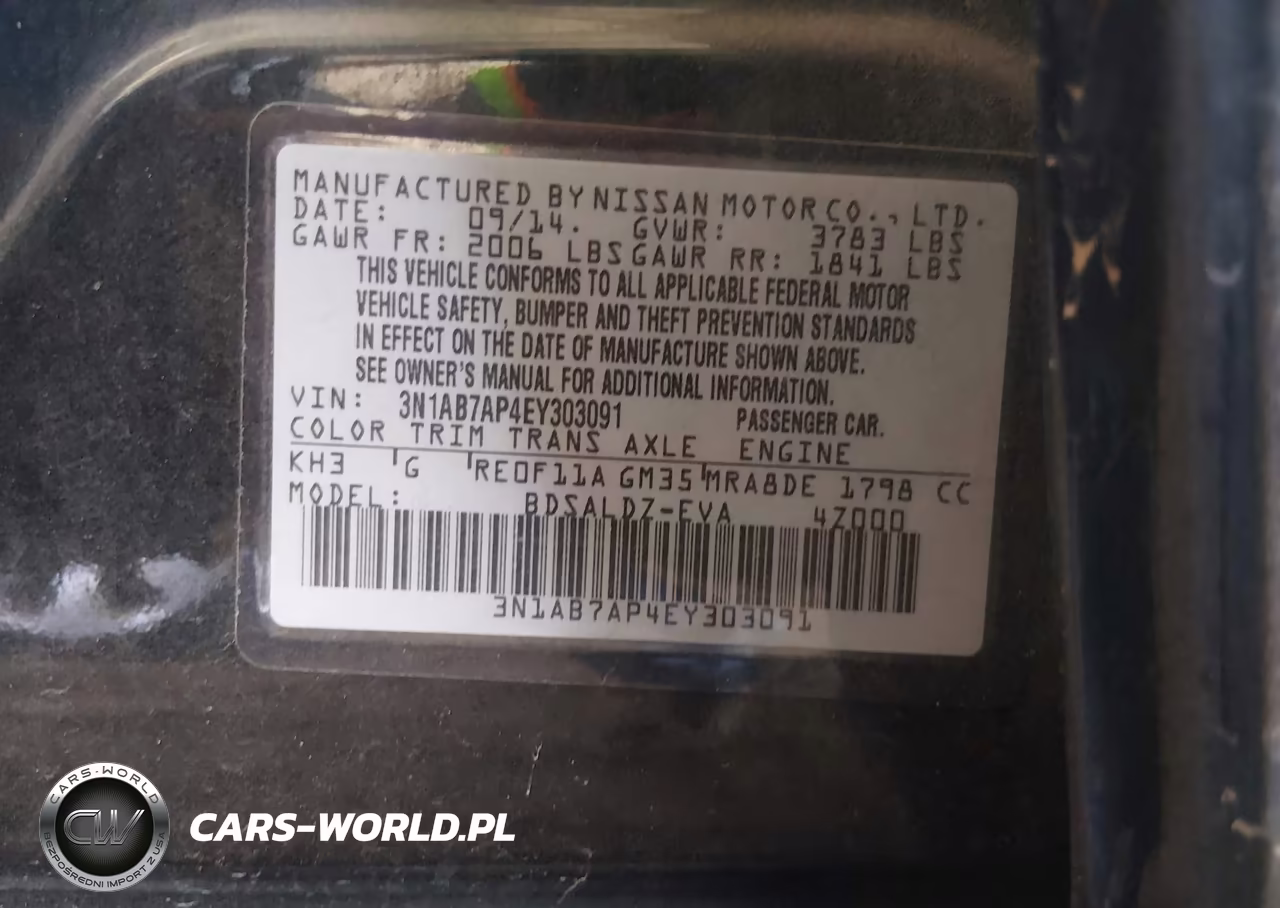 2014 Nissan Sentra Sv VIN:3N1AB7AP4EY303091 - 9
