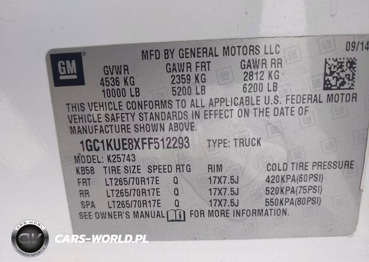 2015 Chevrolet Silverado 2500Hd Built After Aug 14 Work Truck VIN:1GC1KUE8XFF512293 - 9