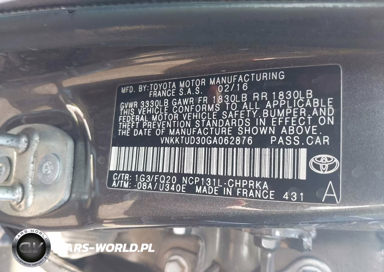2016 Toyota Yaris L VIN:VNKKTUD30GA062876 - 9