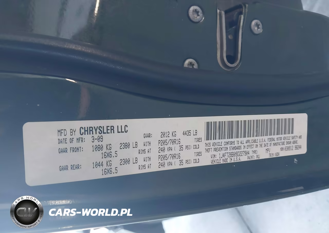 2009 Jeep Patriot Sport VIN:1J4FT28B09D227904 - 9