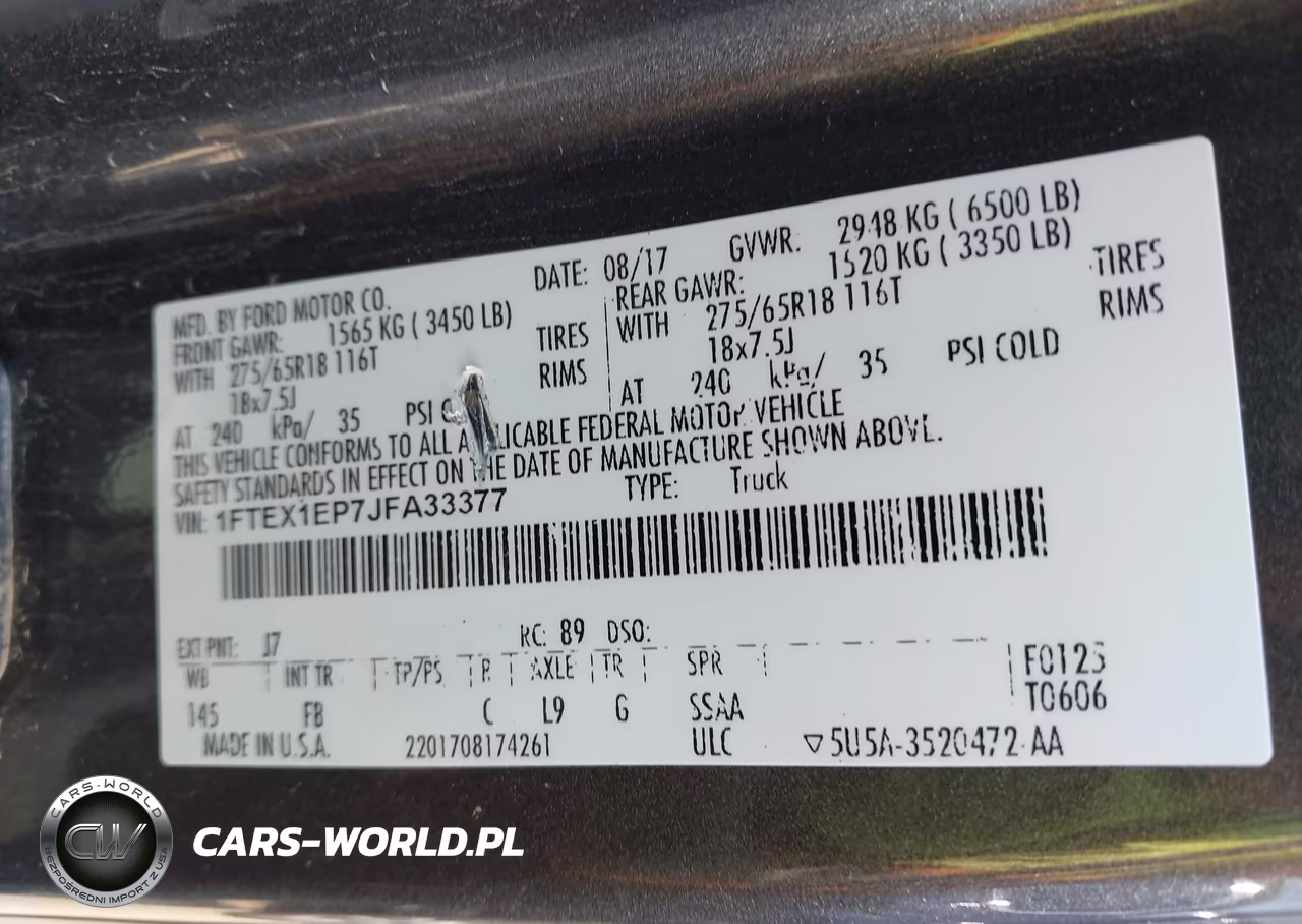 2018 Ford F-150 Xlt VIN:1FTEX1EP7JFA33377 - 9