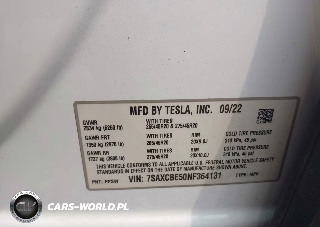 2022 Tesla Model X Dual Motor All-Wheel Drive VIN:7SAXCBE50NF364131 - 9