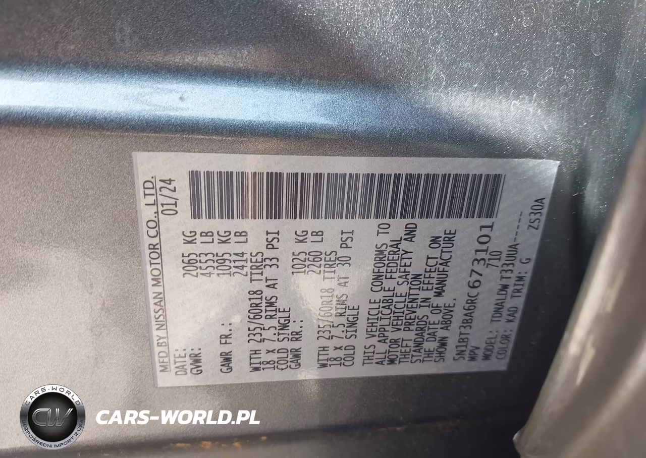 2024 Nissan Rogue Sv Fwd VIN:5N1BT3BA6RC673101 - 9