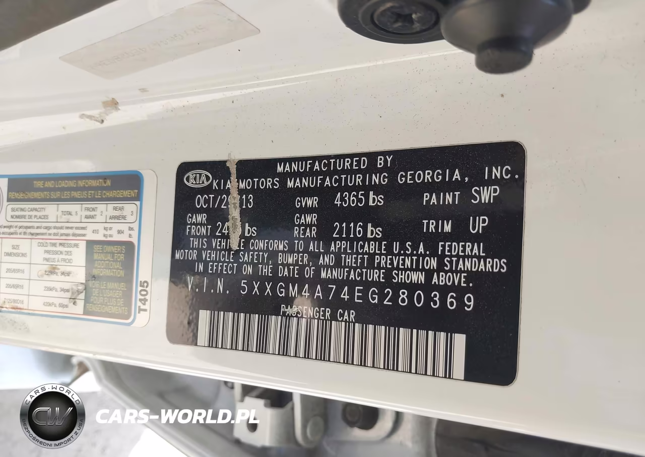 2014 Kia Optima Lx VIN:5XXGM4A74EG280369 - 9