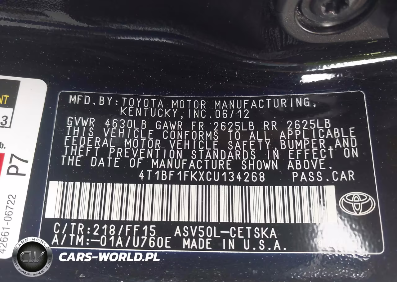 2012 Toyota Camry Se VIN:4T1BF1FKXCU134268 - 9