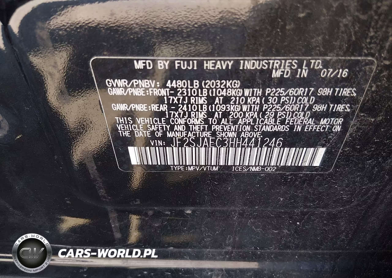 2017 Subaru Forester 2.5I Premium VIN:JF2SJAEC3HH441246 - 9