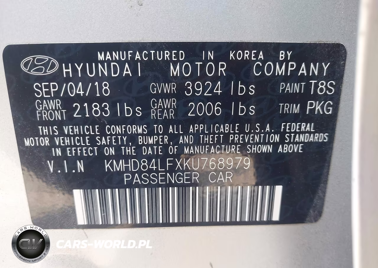 2019 Hyundai Elantra Sel VIN:KMHD84LFXKU768979 - 9