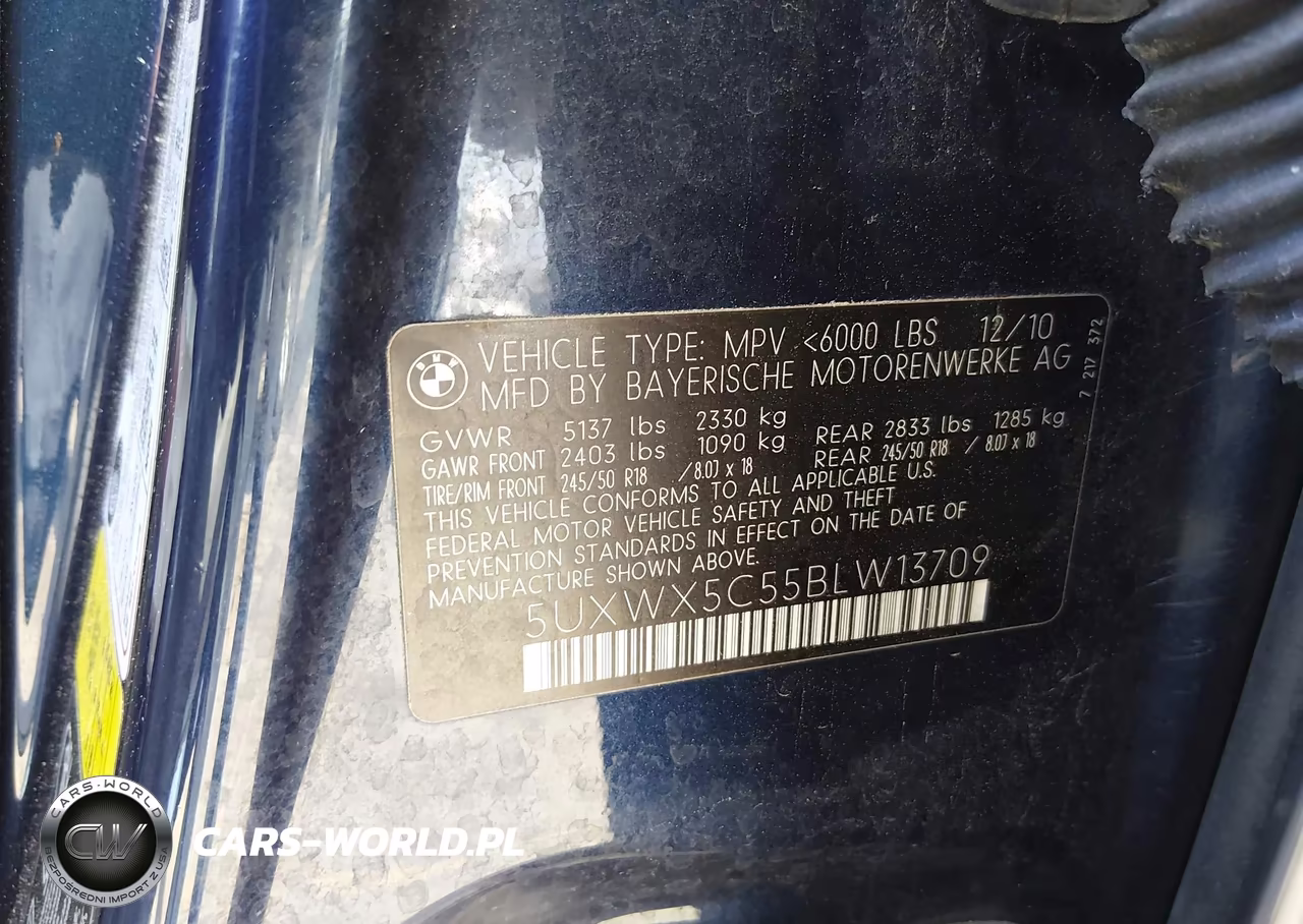 2011 BMW X3 xDrive28I VIN:5UXWX5C55BLW13709 - 9