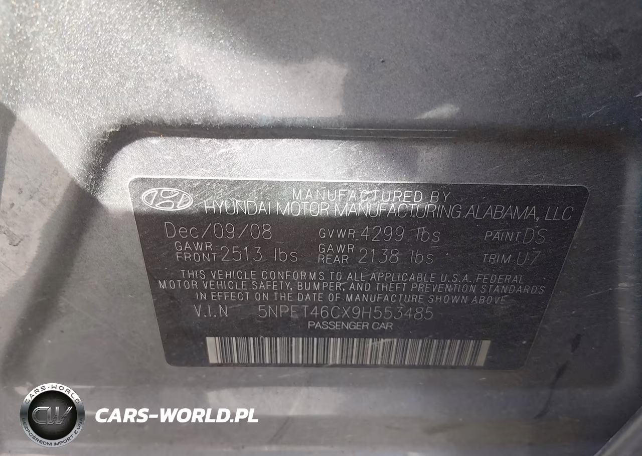 2009 Hyundai Sonata Gls VIN:5NPET46CX9H553485 - 9