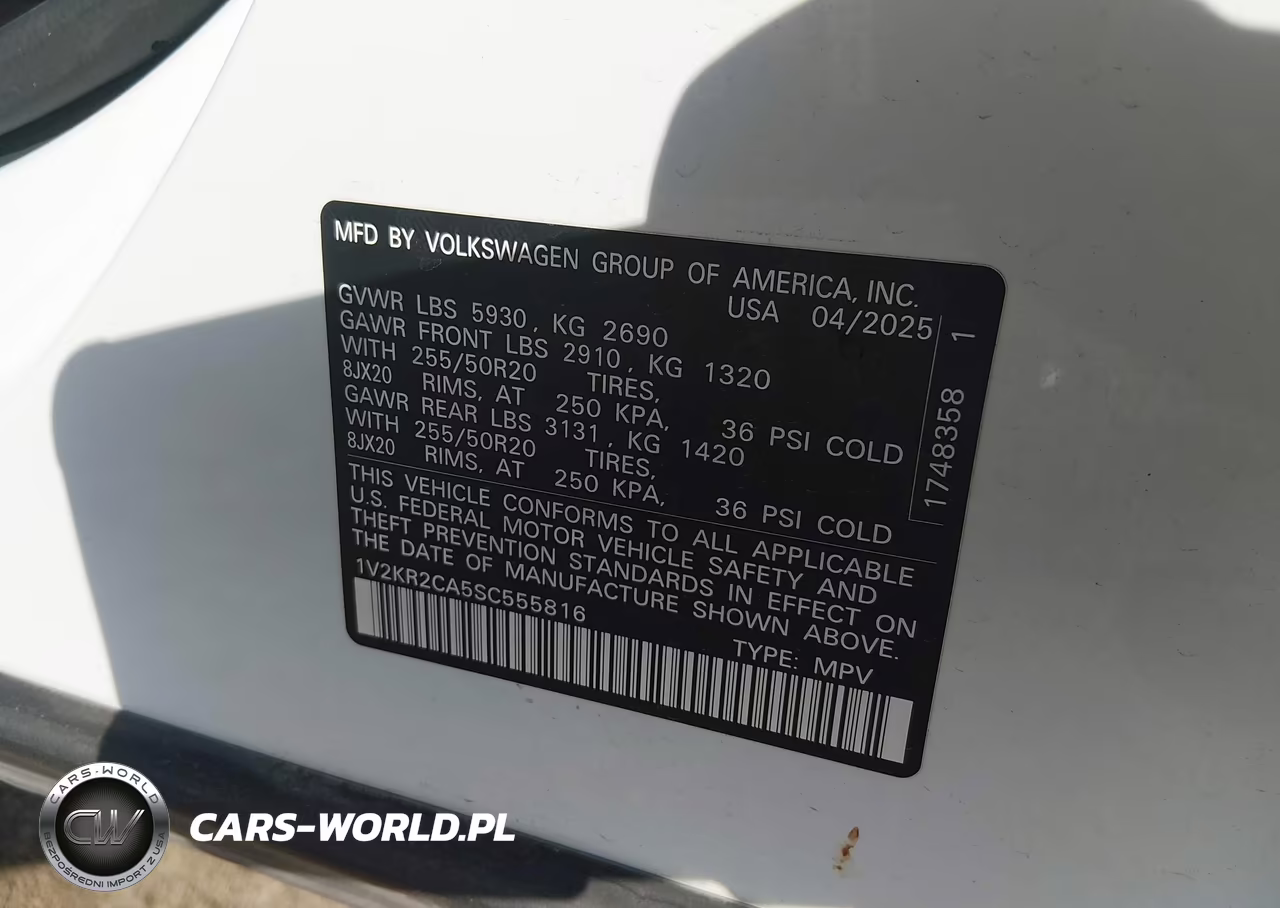 2025 Volkswagen Atlas 2.0T Se W-Technology VIN:1V2KR2CA5SC555816 - 9