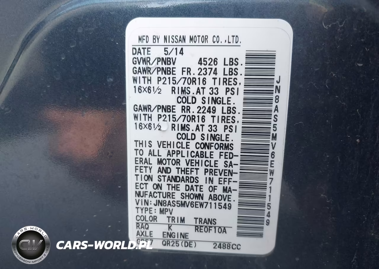 2014 Nissan Rogue Select S VIN:JN8AS5MV6EW711549 - 9