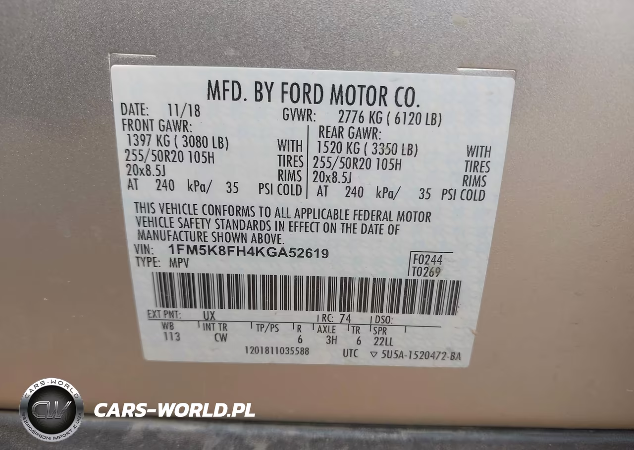 2019 Ford Explorer Limited VIN:1FM5K8FH4KGA52619 - 9