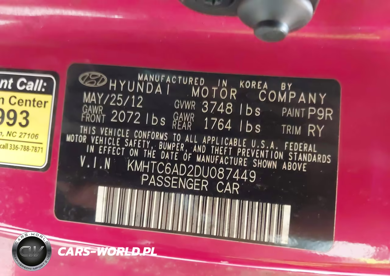 2013 Hyundai Veloster Base W-Gray VIN:KMHTC6AD2DU087449 - 9
