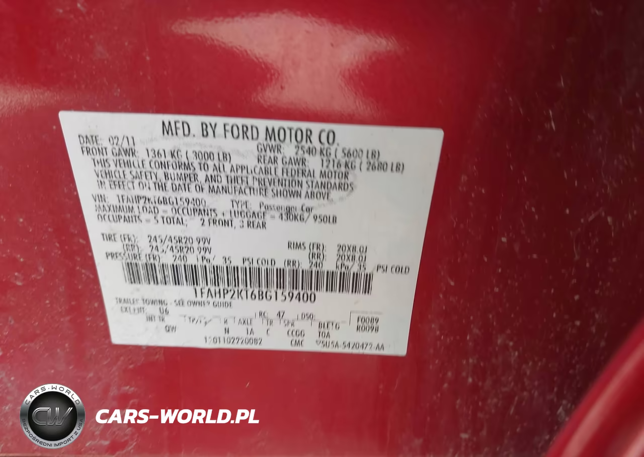 2011 Ford Taurus Sho VIN:1FAHP2KT6BG159400 - 9