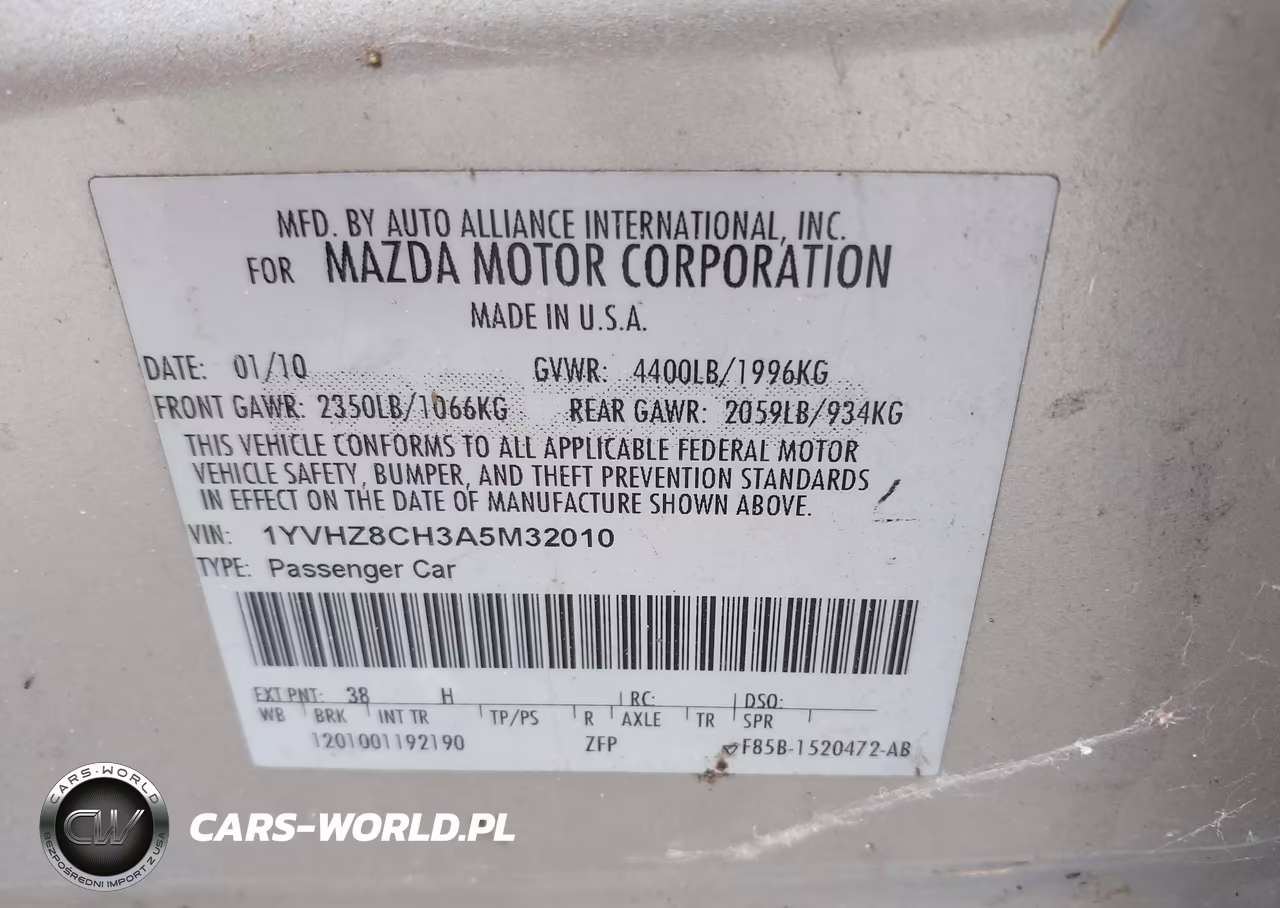 2010 Mazda Mazda6 I Touring VIN:1YVHZ8CH3A5M32010 - 9