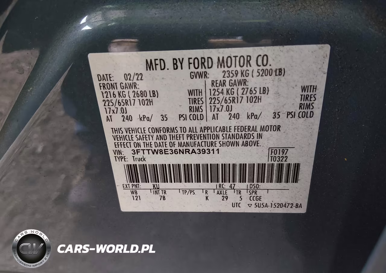 2022 Ford Maverick Xlt VIN:3FTTW8E36NRA39311 - 9