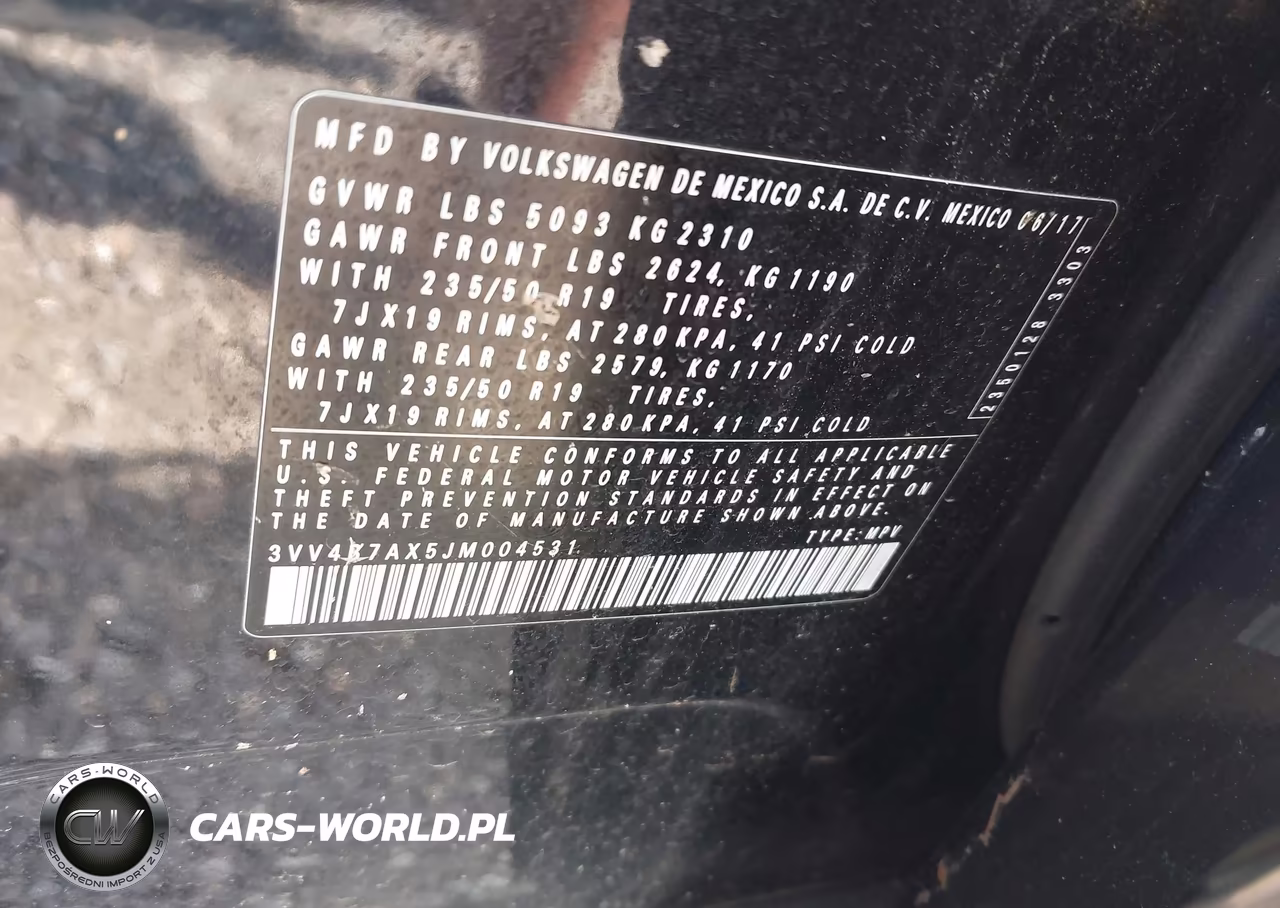 2018 Volkswagen Tiguan 2.0T Sel Premium VIN:3VV4B7AX5JM004531 - 9