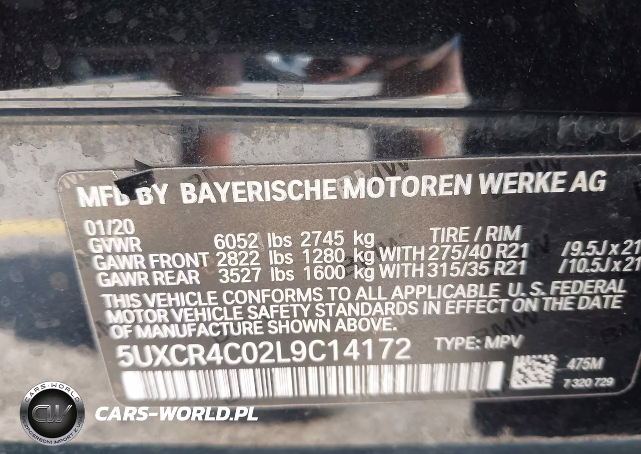 2020 BMW X5 Sdrive40I VIN:5UXCR4C02L9C14172 - 9