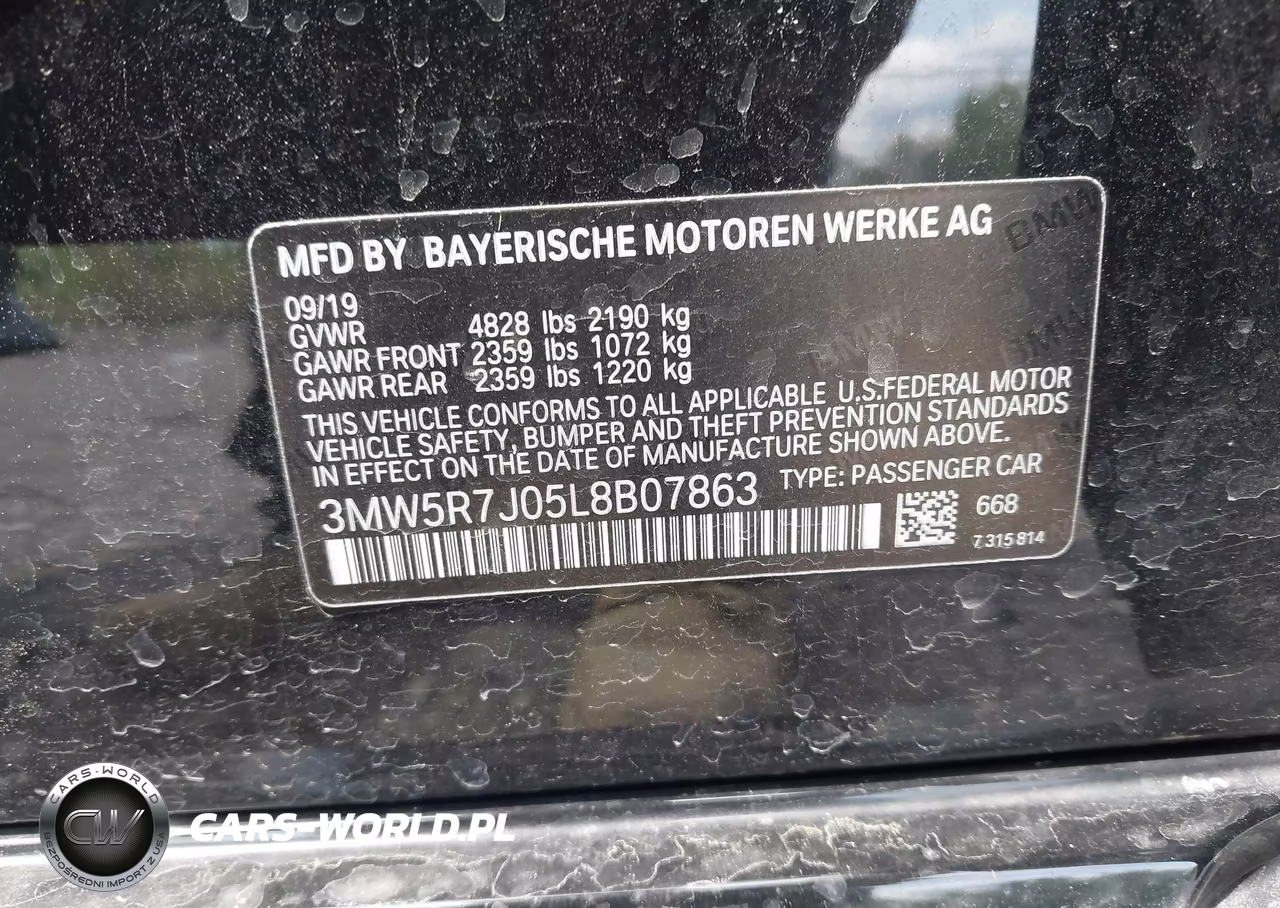 2020 BMW 330I xDrive VIN:3MW5R7J05L8B07863 - 9