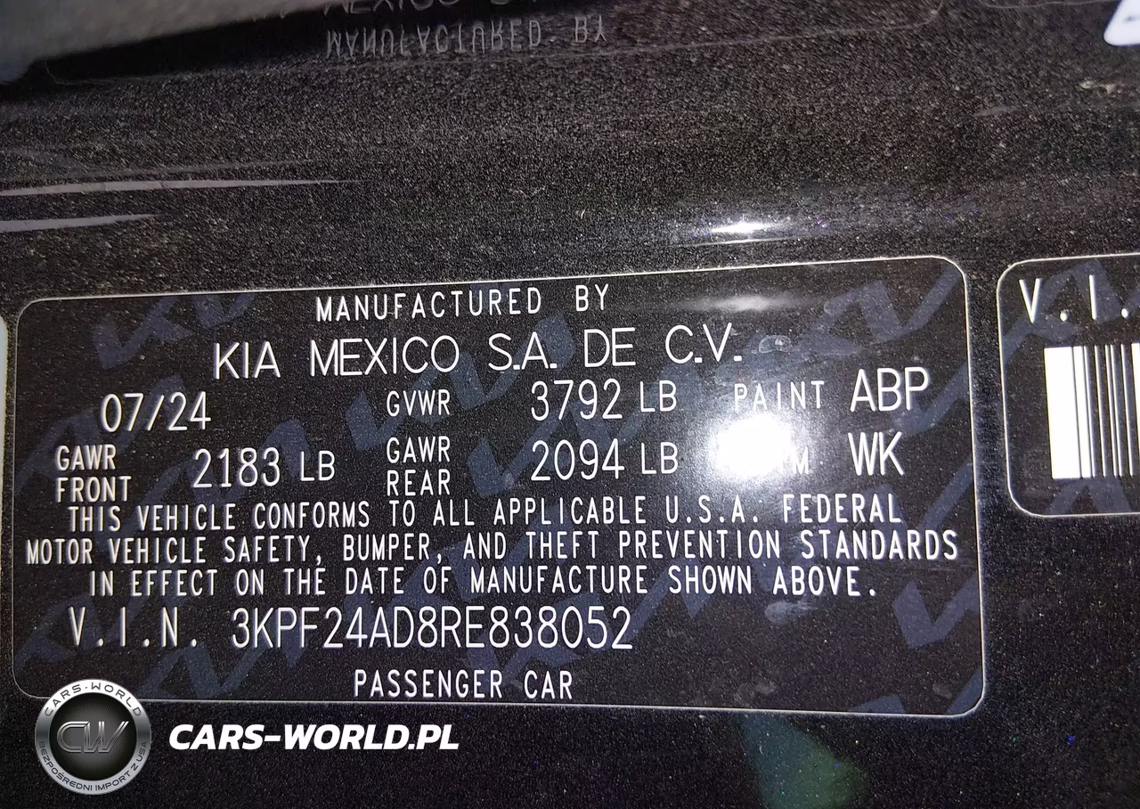 2024 Kia Forte Lxs VIN:3KPF24AD8RE838052 - 9
