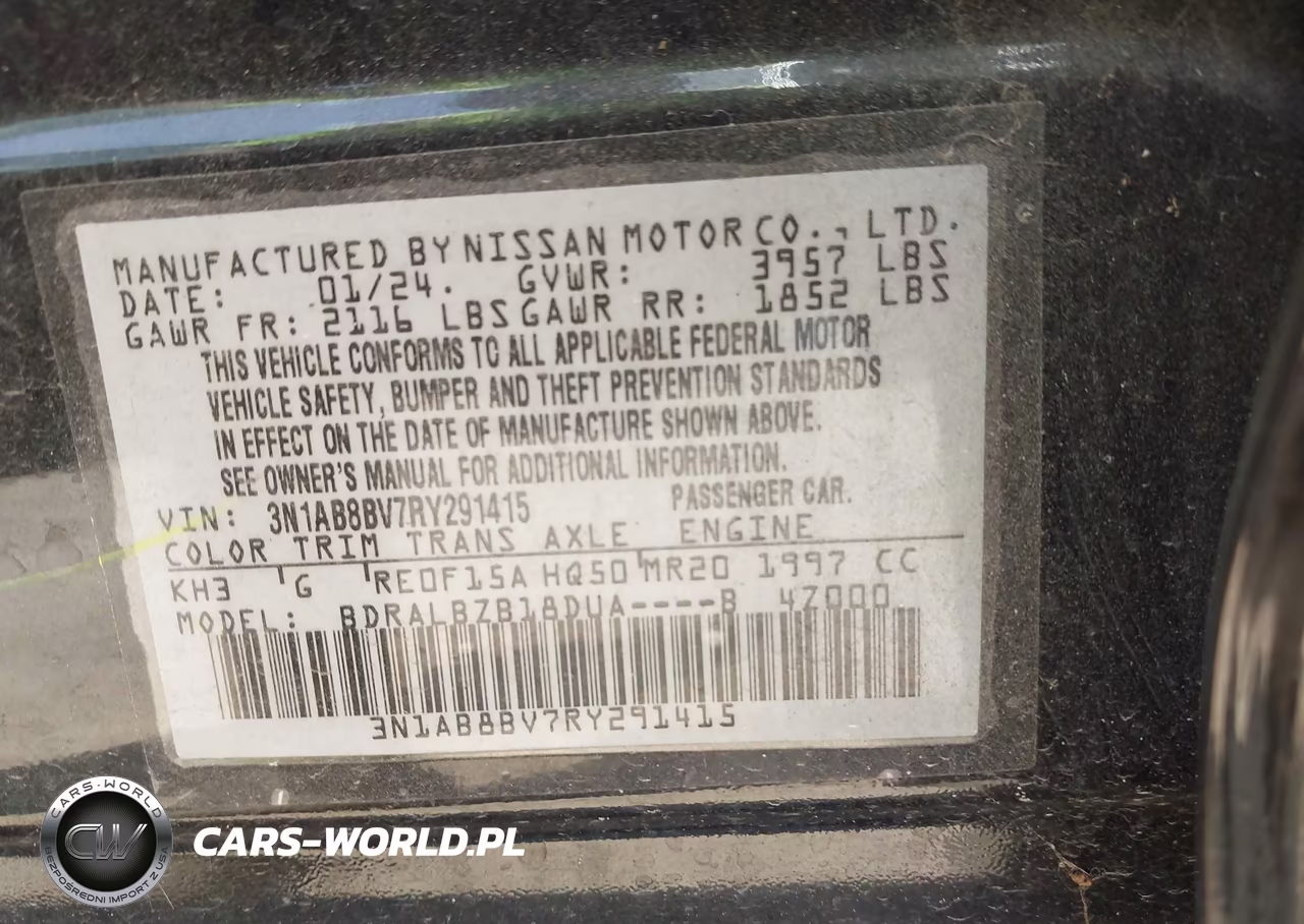 2024 Nissan Sentra S Xtronic Cvt VIN:3N1AB8BV7RY291415 - 9