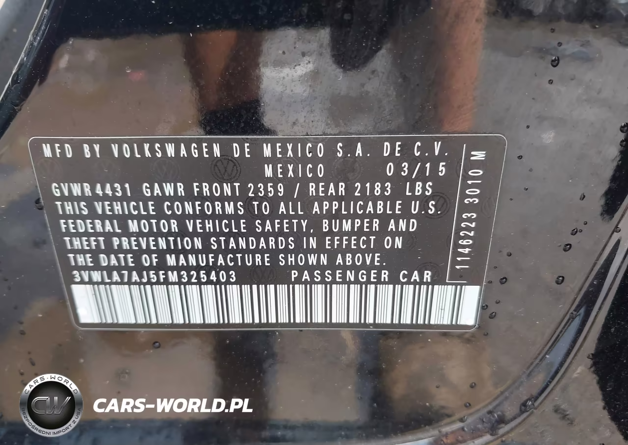 2015 Volkswagen Jetta 2.0L Tdi Se VIN:3VWLA7AJ5FM325403 - 9