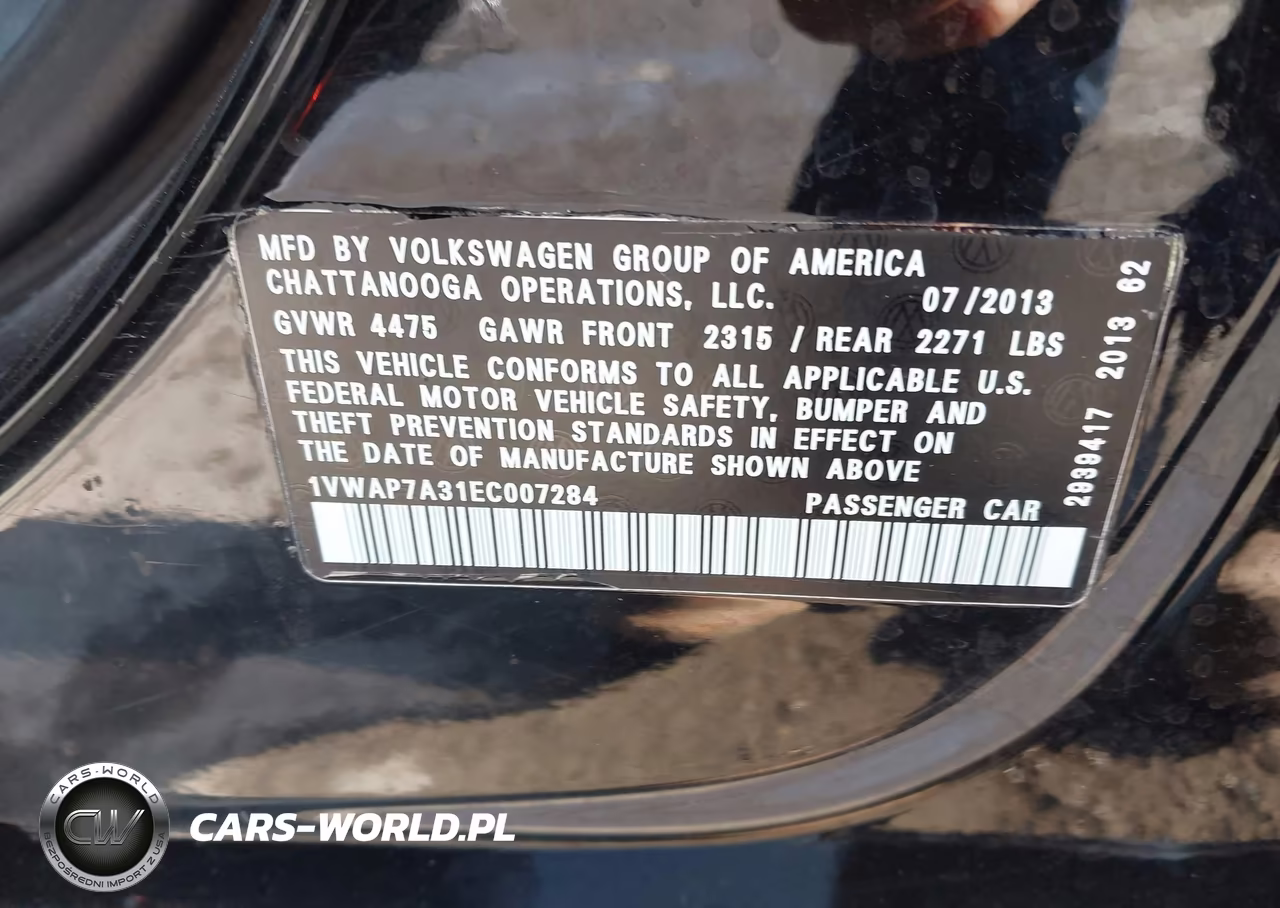2014 Volkswagen Passat 2.5L Wolfsburg Edition VIN:1VWAP7A31EC007284 - 9