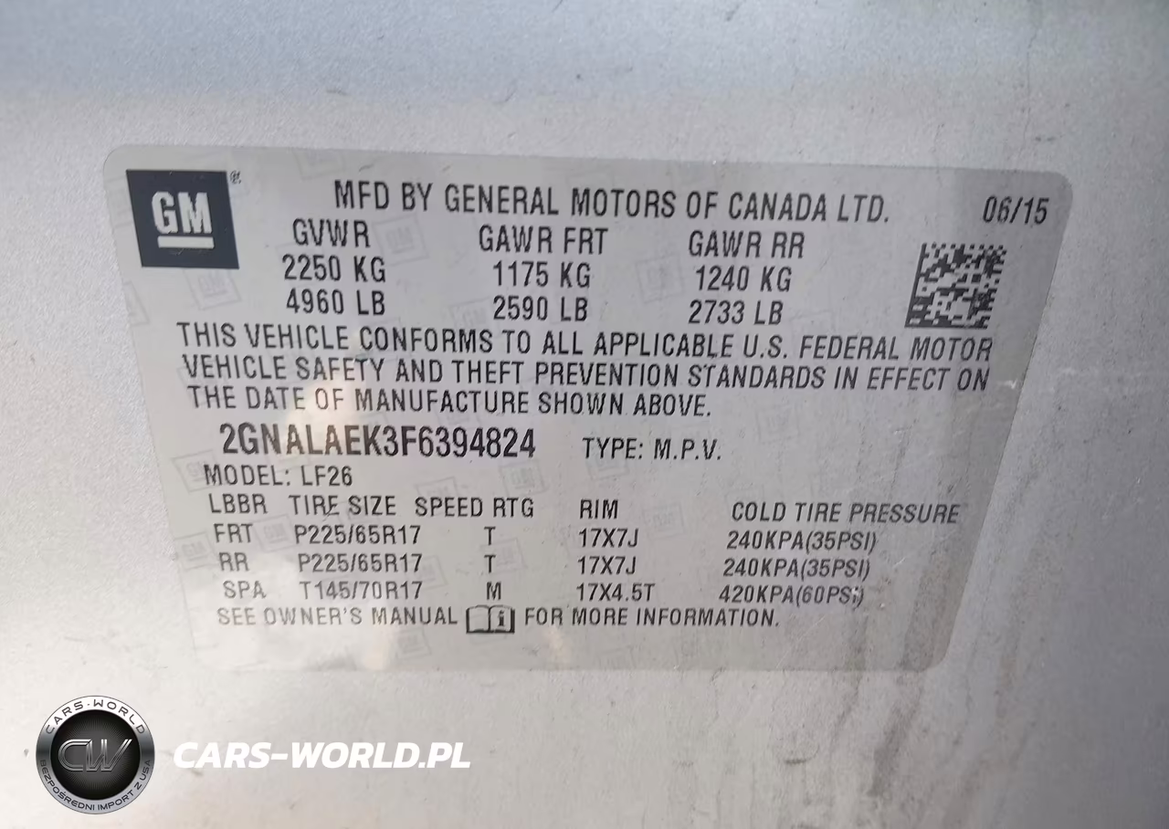 2015 Chevrolet Equinox Ls VIN:2GNALAEK3F6394824 - 9
