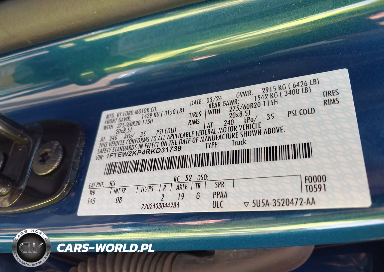 2024 Ford F-150 Stx VIN:1FTEW2KP4RKD31739 - 9