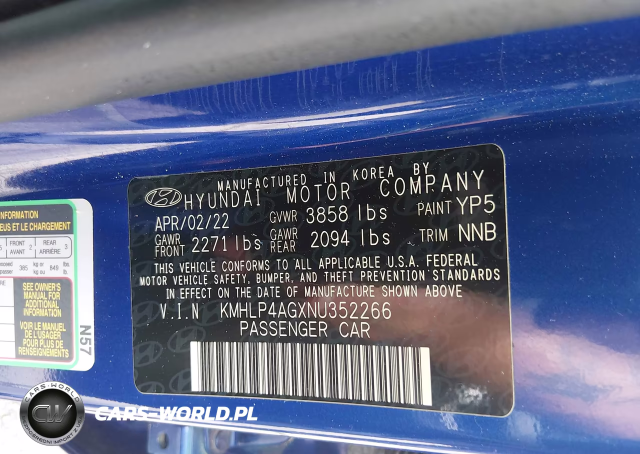 2022 Hyundai Elantra Limited VIN:KMHLP4AGXNU352266 - 9