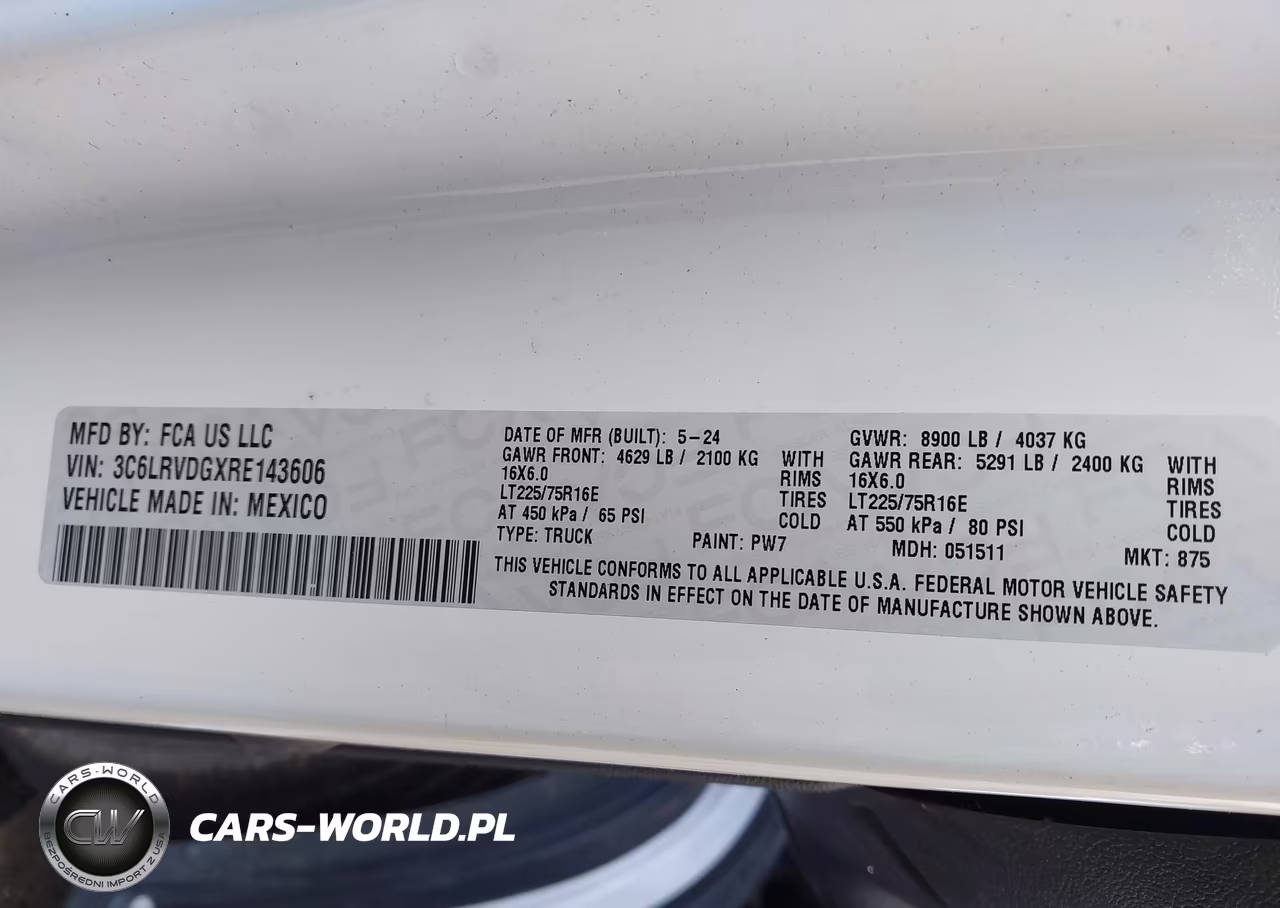 2024 Ram Promaster 2500 Slt High Roof 159 Wb VIN:3C6LRVDGXRE143606 - 9