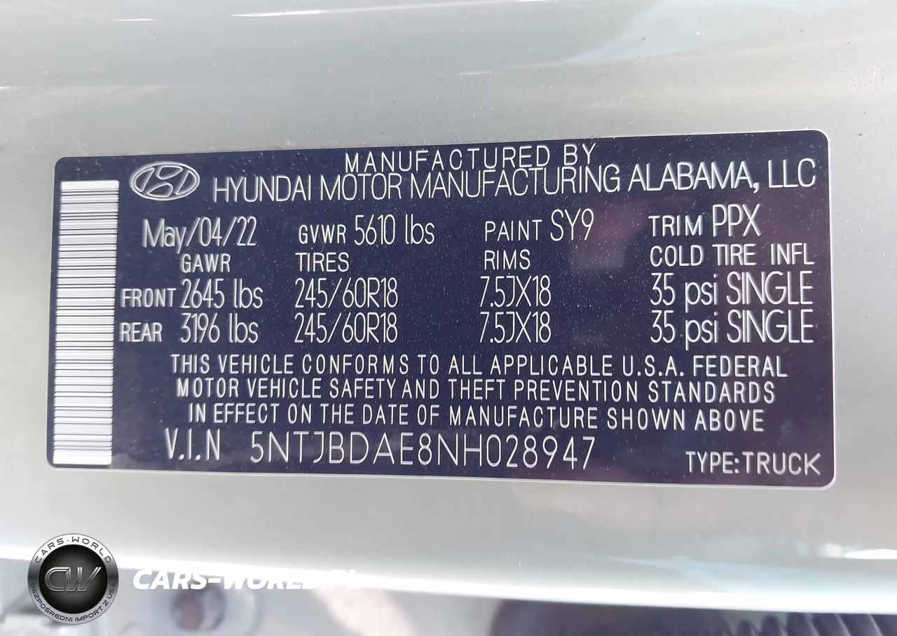 2022 Hyundai Santa Cruz Sel VIN:5NTJBDAE8NH028947 - 9