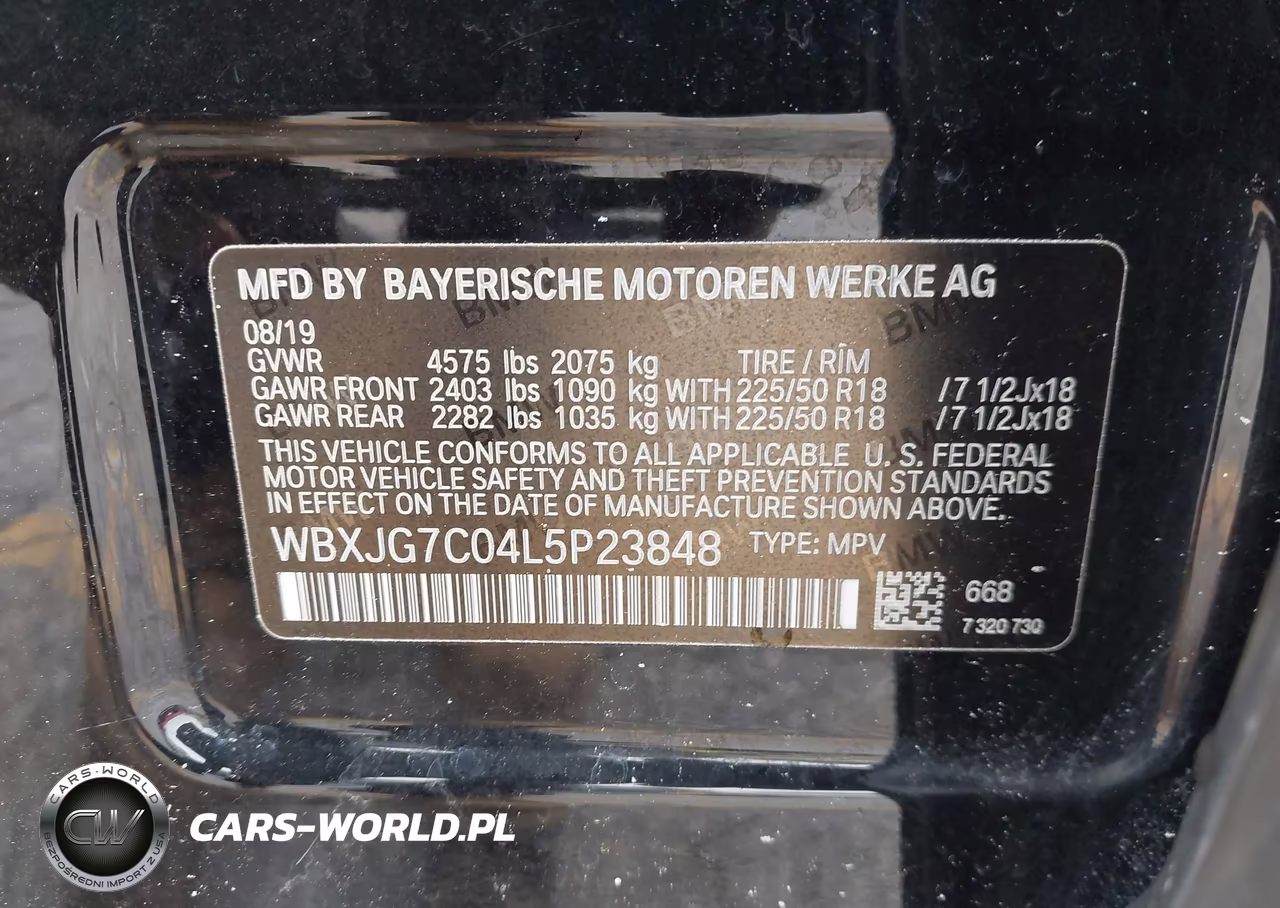 2020 BMW X1 Sdrive28I VIN:WBXJG7C04L5P23848 - 9