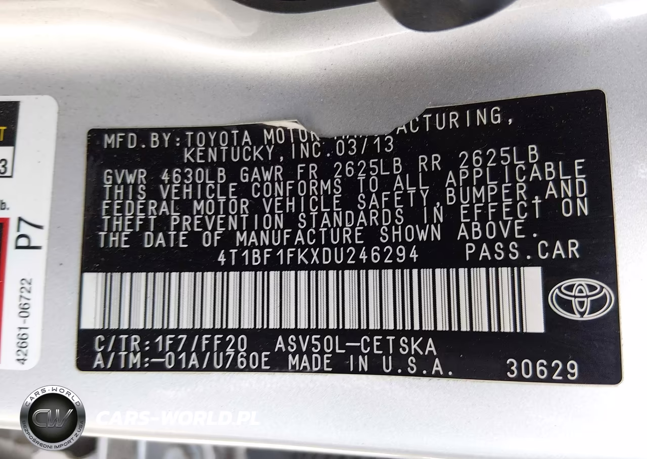 2013 Toyota Camry Se VIN:4T1BF1FKXDU246294 - 9