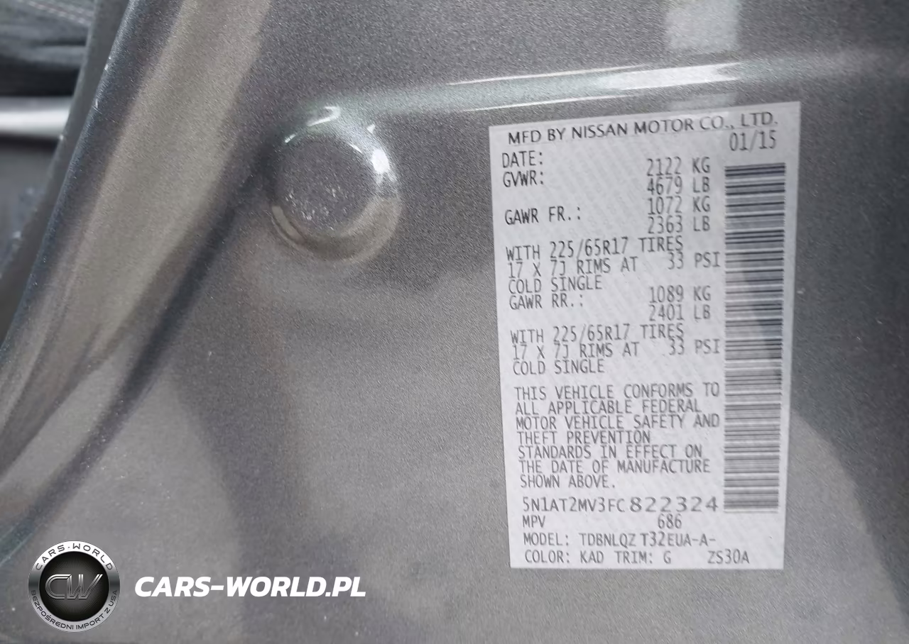 2015 Nissan Rogue Sv VIN:5N1AT2MV3FC822324 - 9