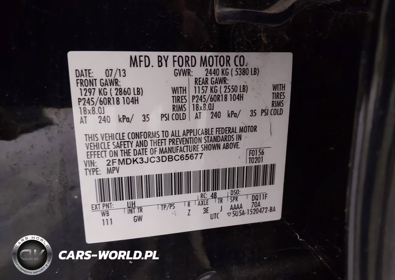 2013 Ford Edge Sel VIN:2FMDK3JC3DBC65677 - 9