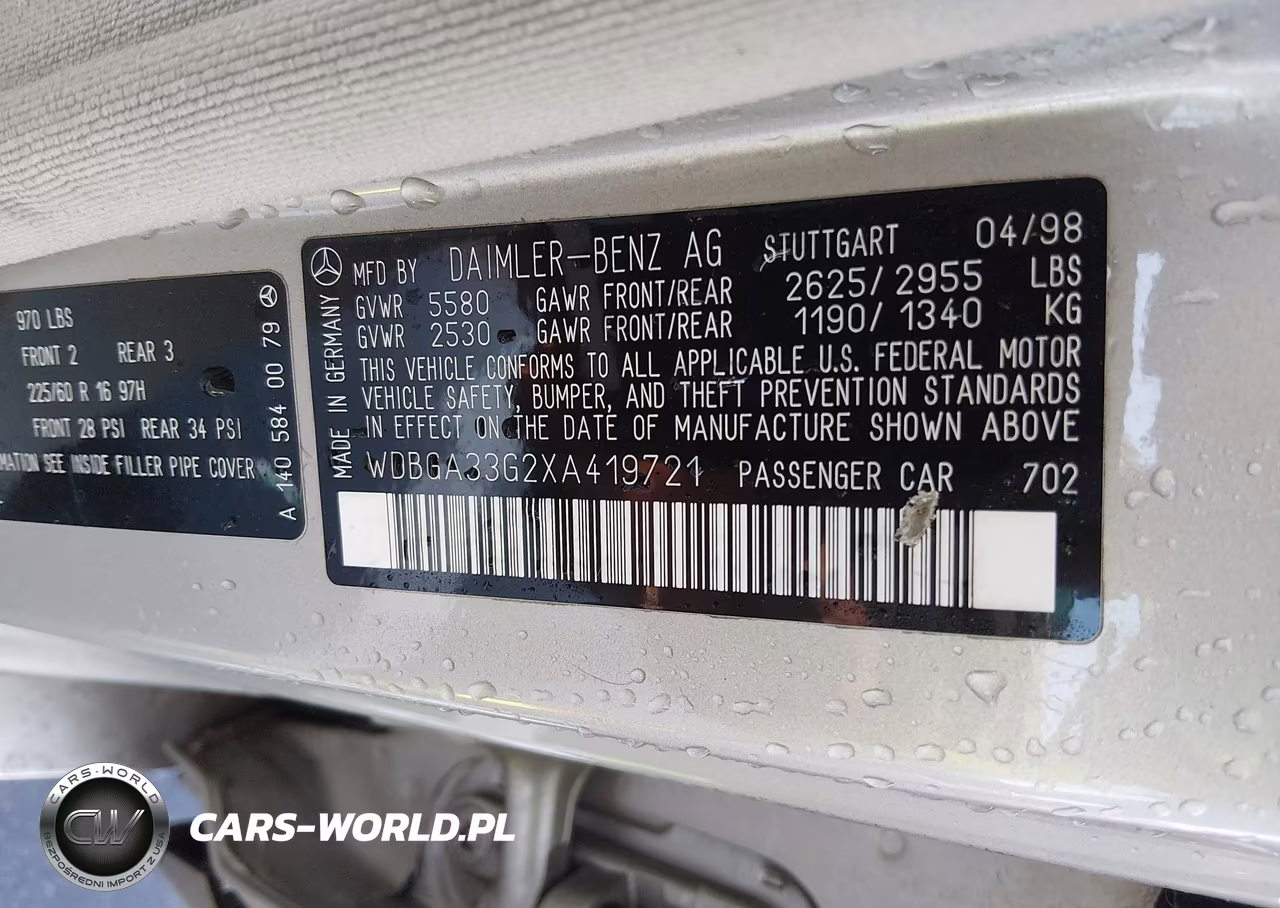 1999 Mercedes-Benz S 320 VIN:WDBGA33G2XA419721 - 9
