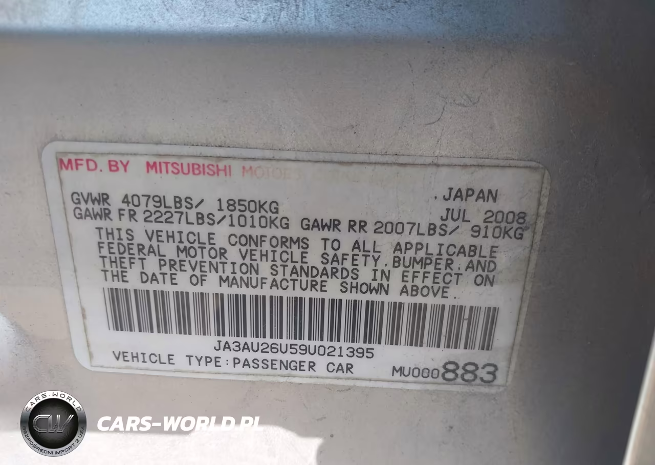 2009 Mitsubishi Lancer Es-Es-Sport VIN:JA3AU26U59U021395 - 9