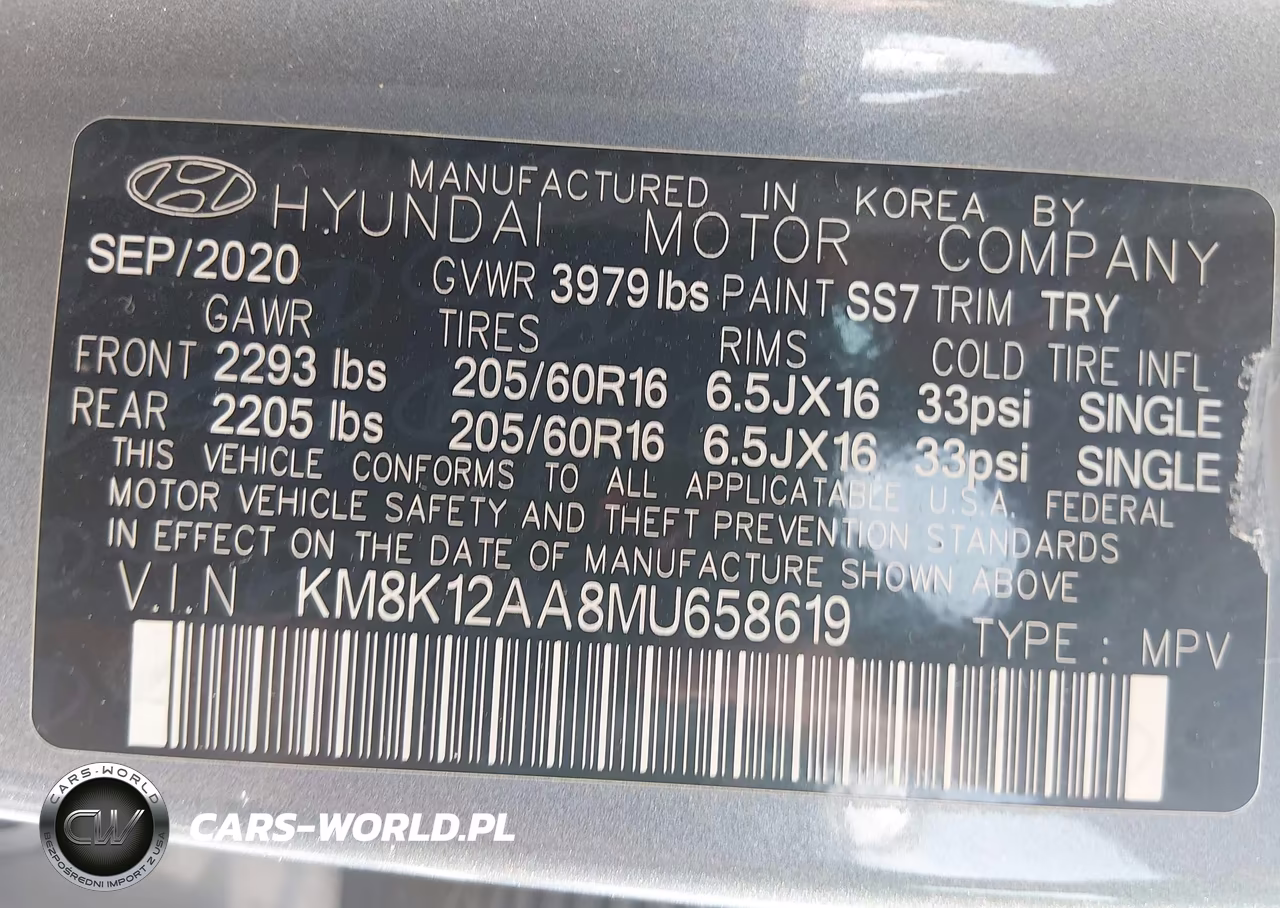 2021 Hyundai Kona Se VIN:KM8K12AA8MU658619 - 9