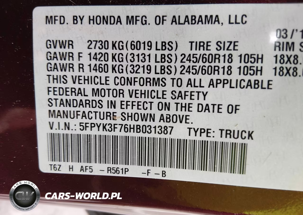 2017 Honda Ridgeline Rtl-E VIN:5FPYK3F76HB031387 - 9