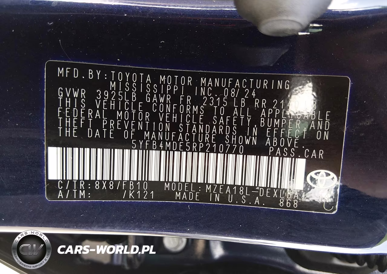 2024 Toyota Corolla Le VIN:5YFB4MDE5RP210770 - 9