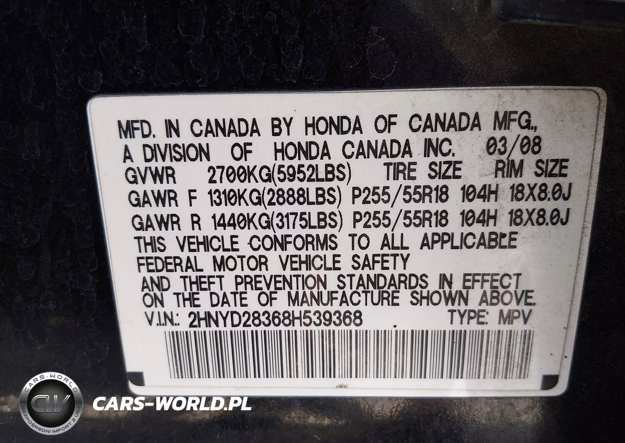 2008 Acura Mdx Technology Package VIN:2HNYD28368H539368 - 9