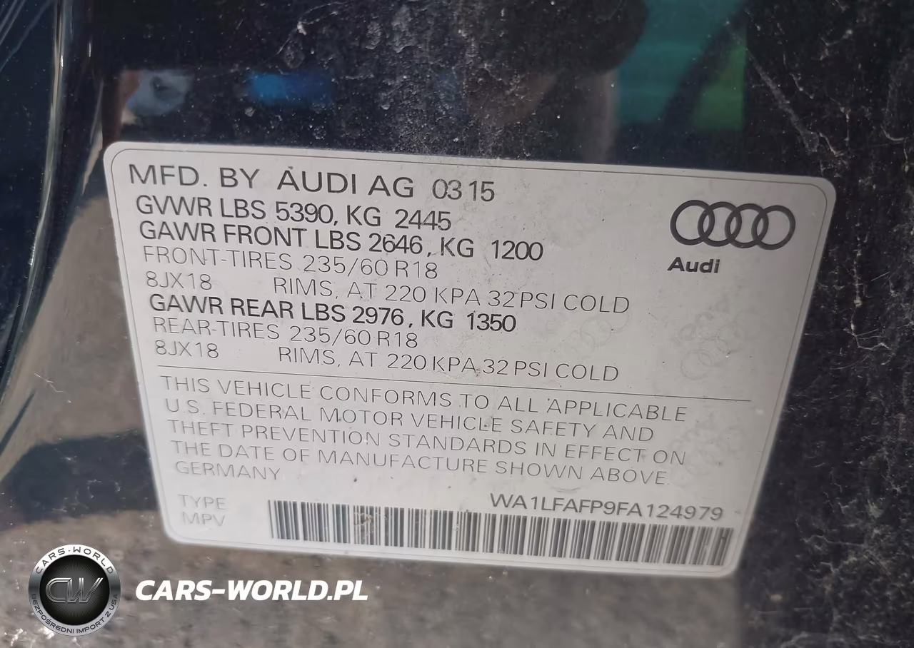 2015 Audi Q5 2.0T Premium VIN:WA1LFAFP9FA124979 - 9