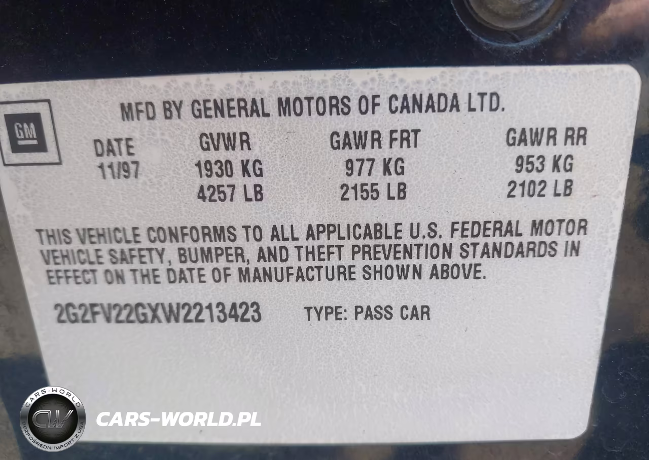 1998 Pontiac Firebird Trans Am VIN:2G2FV22GXW2213423 - 9