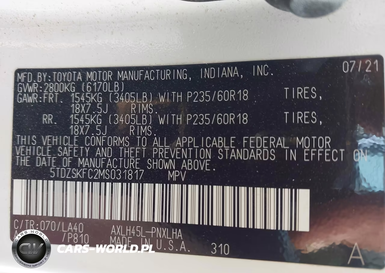 2021 Toyota Sienna Limited VIN:5TDZSKFC2MS031817 - 9